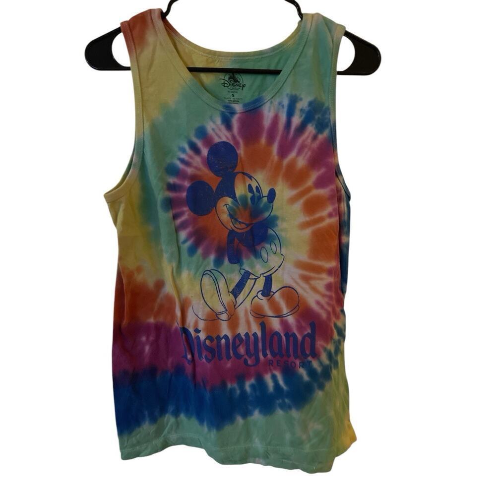 DISNEY MULIT COLOR TIE DYE TANK SHIRT SIZE SMALL OF MICKEY MOUSE